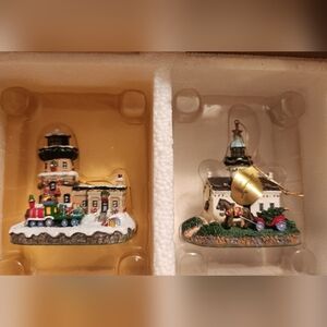 Danbury Mint Colorful Holiday Village Ornaments